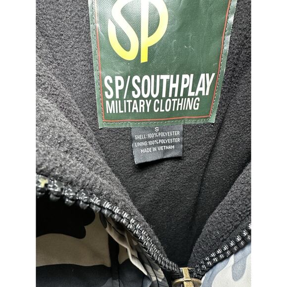 SP Southplay Military Camo Jacket Men’s Small Hooded Puffer Coat Winter Warm - Picture 3 of 12